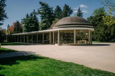 a large building with a dome on top of it at Apartmán Slunce in Poděbrady