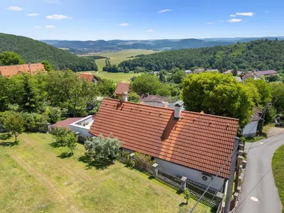 an aerial view of a house with a roof at Holiday Home Svatá by Interhome in Svatá