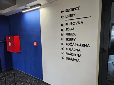 a wall with a sign that says respectability and a red box at TERRACE-VIEW PRAGUE STUDIOS for Business & Leisure, FREE PARKING, Near Metro, Gym in Prague