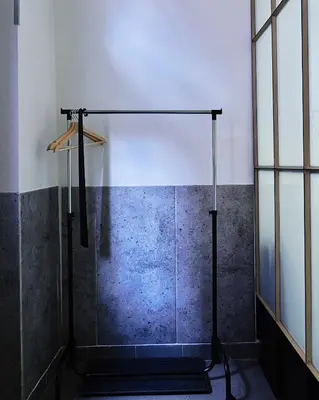 a shower with a glass door in a bathroom at The Rest Point Prague in Prague