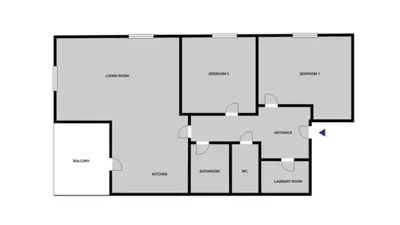 a floor plan of a house at Blueground Holešovice museums foodie area PRG-11 in Prague