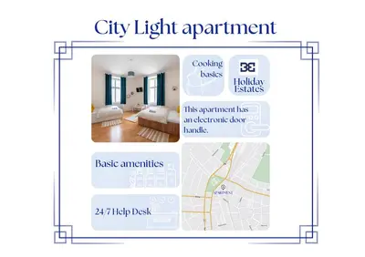 a diagram of a room with a city light apartment at Central City Apartments in Prague