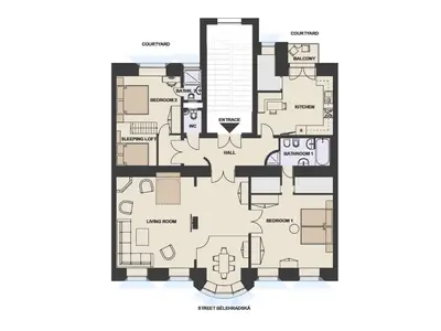 a floor plan of a house at Baroque Grand Apartment XXL - City Center - 160 m2 in Prague