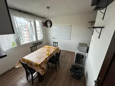 a blender sitting on top of a counter at Private rooms, stunning city views, top-floor with balcony, bathtub, Internet, coffee in Prague