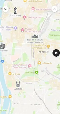 a map of the phleznodoros archaeological district at Masaryk Lounge in Prague