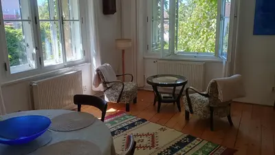 a bathroom with a shower and a toilet at Green Point - 25 min to the center by tram in Prague