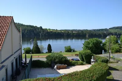 a view of a lake from a house at Župky in Županovice