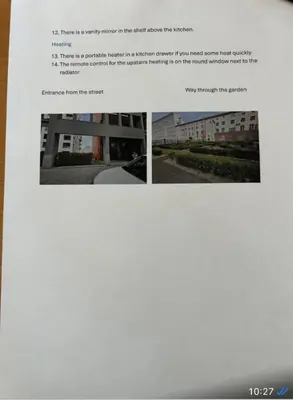 a page of a document with a picture of a building at Bijou house in a private garden! in Prague