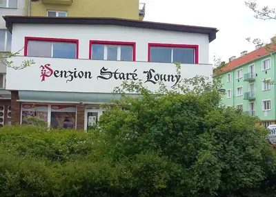 a sign for the entrance to a station start county at Penzion Staré Louny in Louny