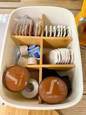 a white container filled with different types of food at NEW IOS Velour in Prague