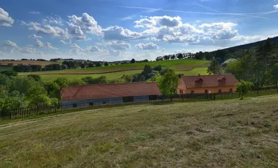 a house in the middle of a field at Country house - Slapy/Pazderny in Žďár