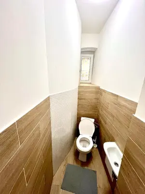 a bathroom with a toilet and a sink at Holeckova125 in Prague