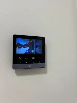 a tv hanging on a wall on a wall at Cozy studio in centre of prague 10 Vrsovice in Prague