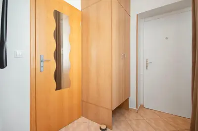 a bathroom with a sink and a mirror at Heart of the City Studio in Prague