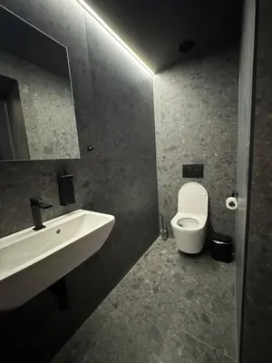 a bathroom with a sink and a toilet at SPA SPA Karlín in Prague