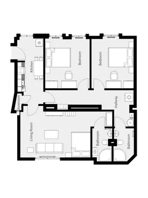 a floor plan of a house at Apartmnet near IP Pavlova in Prague
