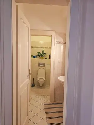 a bathroom with a toilet and a sink at 2 min Center Just In, Old Town Walk private room C in Prague