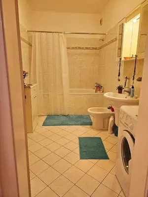 a bathroom with a shower and a toilet and a sink at 2 min Center Just In, Old Town Walk private room C in Prague