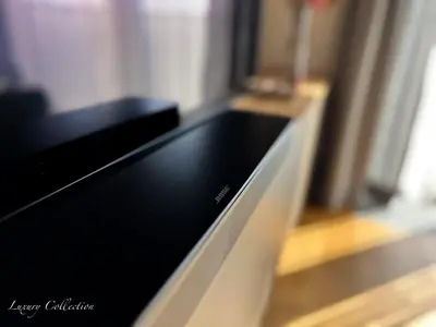 a close up of a black and white counter top at Incredible Luxury Apt with Garage and Tram Station in Prague