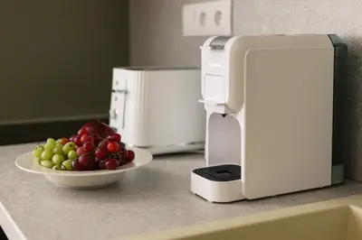 a kitchen counter top with aeder at Modern design studio with fast WI-FI in Prague
