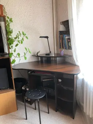 a desk with a lamp and a chair in a room at Prague house in Green Oasis 10min to the downtown in Prague