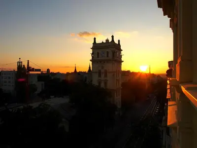 a view of a city with buildings at Prague Center Studio in Prague
