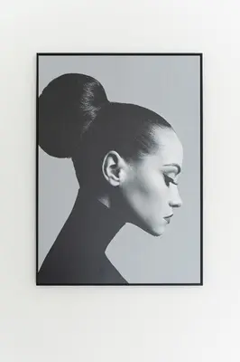 a black and white picture of a woman with a ponytail at Timeless Elegance Suite in Prague