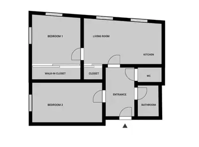 a floor plan of a house at Blueground Vršovice view nr Havlíčkovy sady PRG-81 in Prague