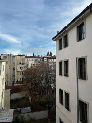 a view of a city from a building at Balbinova Grand Apartment Private Balcony in Prague