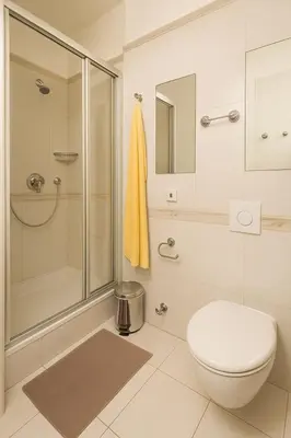a bathroom with a toilet and a shower at Maisonette apartment in the center of Prague - Samcova in Prague