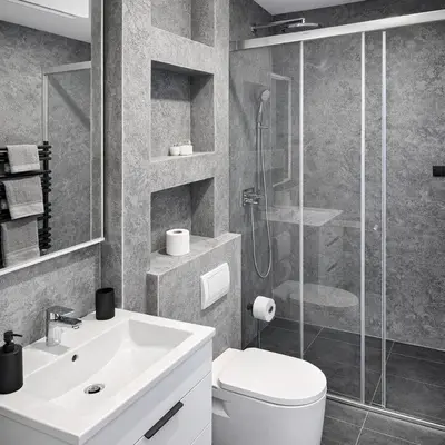 a bathroom with a shower and a toilet and a sink at Ubytování Městská hora Beroun - Sauna in Beroun