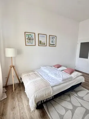 a bedroom with a large bed in a room at Prague 1 - Central Cozy Apartment in Prague
