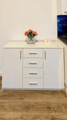 a washer and dryer in a corner of a room at Prague 1 - Central Cozy Apartment in Prague