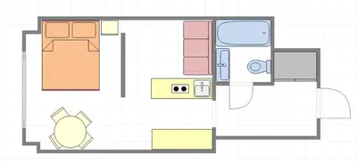 a drawing of a floor plan of a house at Honeymoon Ruterra studio in Prague