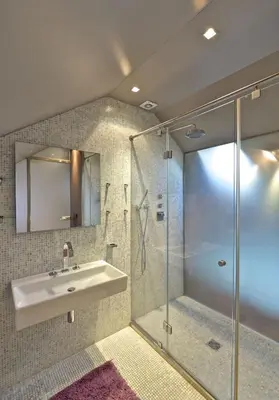 a bathroom with a sink and a shower at Luxury Apartment in Centre in Prague