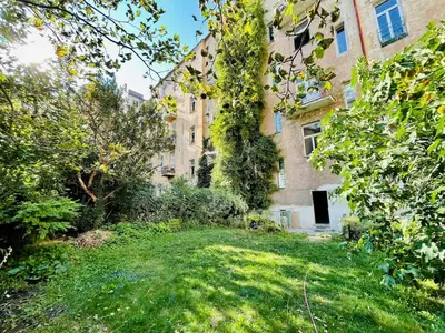 an empty yard in front of a building at Prague apartment 3 minutes from historical town in Prague