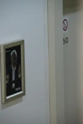 a picture of a man on a wall at Aparthotel Tycho de Brahe in Prague
