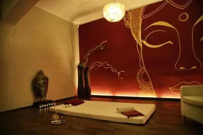 a room with a bed and a painting on the wall at Cozy Private Studio for Couples & Solo Travelers in Prague