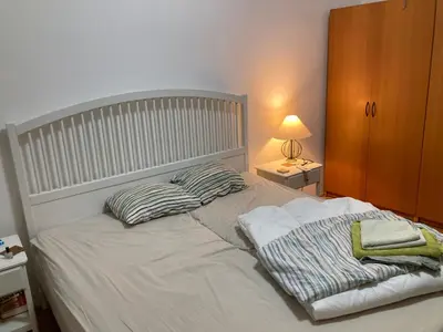 a bed with two pillows on it in a bedroom at Wenceslas Square Center in Prague