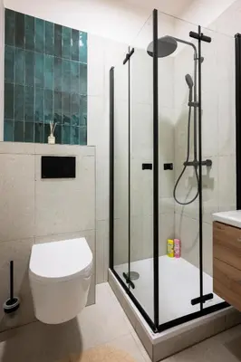 a bathroom with a shower and a toilet and a sink at Place of Grace - Anděl 1 min to subway in Prague