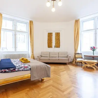 Royal Apartment by Charles Bridge view of Saint Nicholas Church