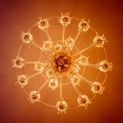 a close up of a chandelier at Apartment Vodičkova 11 in Prague