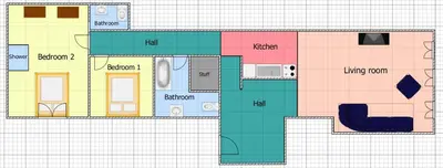 a floor plan of a house with a room at Historic Centre Apartments VI in Prague