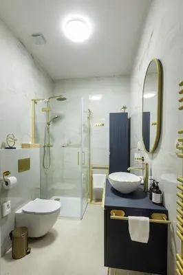 a bathroom with a toilet and a sink and a shower at Maiselova House in Prague
