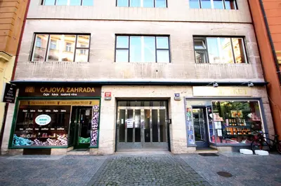 a store front of a building on a street at Apartment Masná 21 in Prague