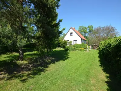 a house in the middle of a yard with a tree at Outdoor Adventure & Relaxation in Svinařov