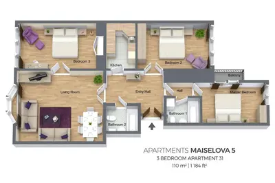 a floor plan of a house with at Maiselova 5 Apartment in Prague