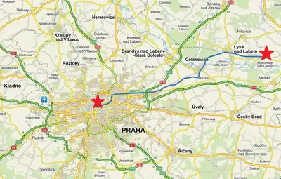 a map of pakistan with a red star at Alisa Apartments in Kostomlaty