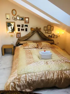 a bedroom with a large bed in a room at Imperial Rezidence in Prague
