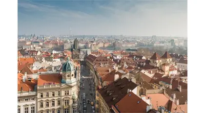 an aerial view of a city with buildings at Mostecká 12 Residence in Prague